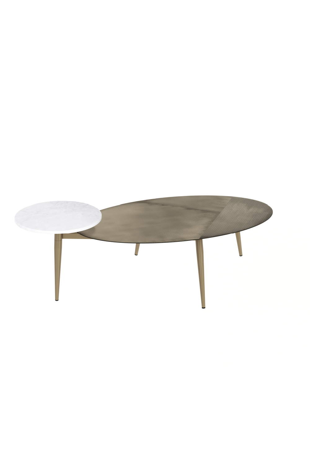 Oval Antique Brass Coffee Table by Splendido Tuner