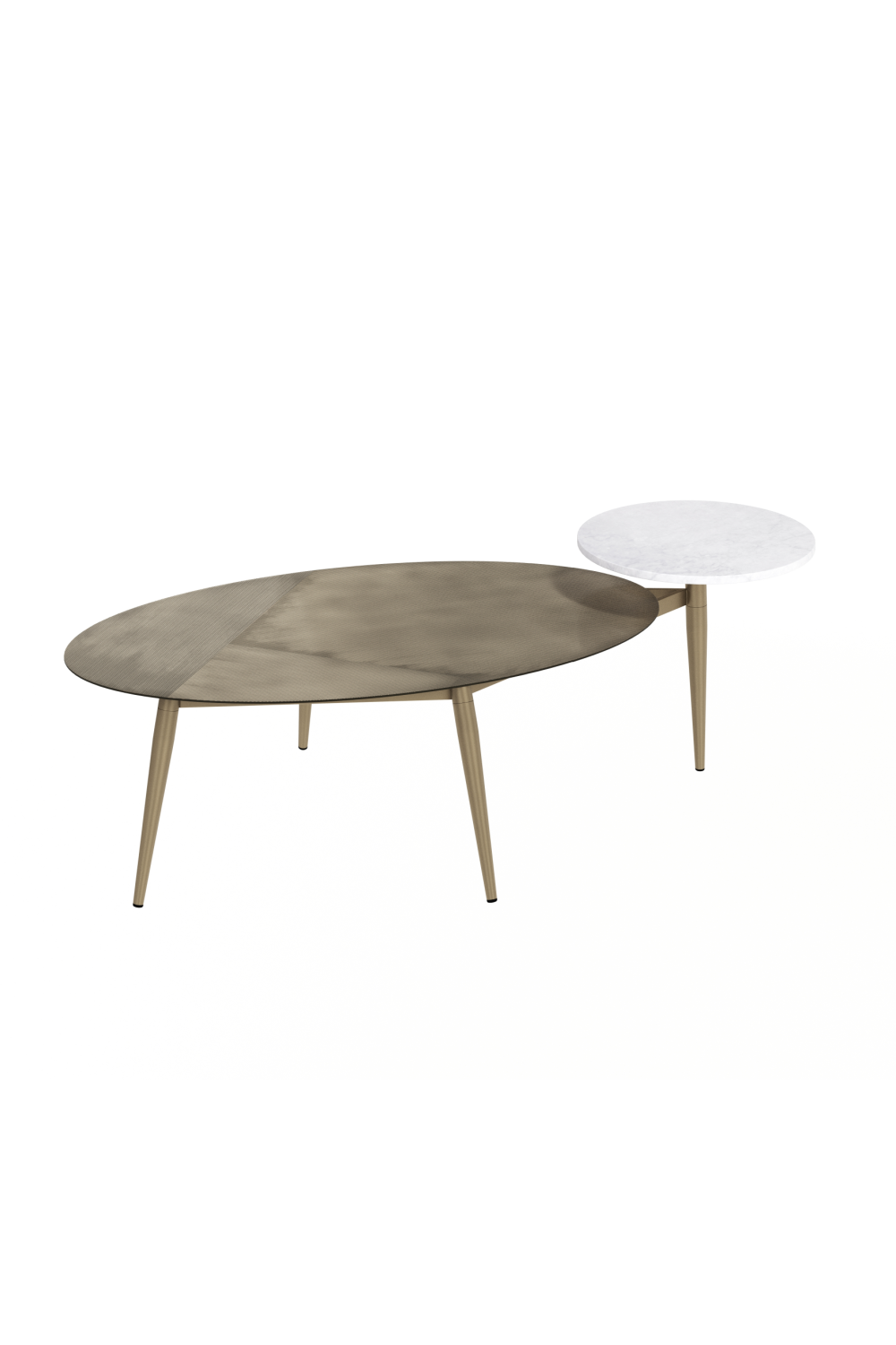 Oval Antique Brass Coffee Table by Splendido Tuner, alternate view 3