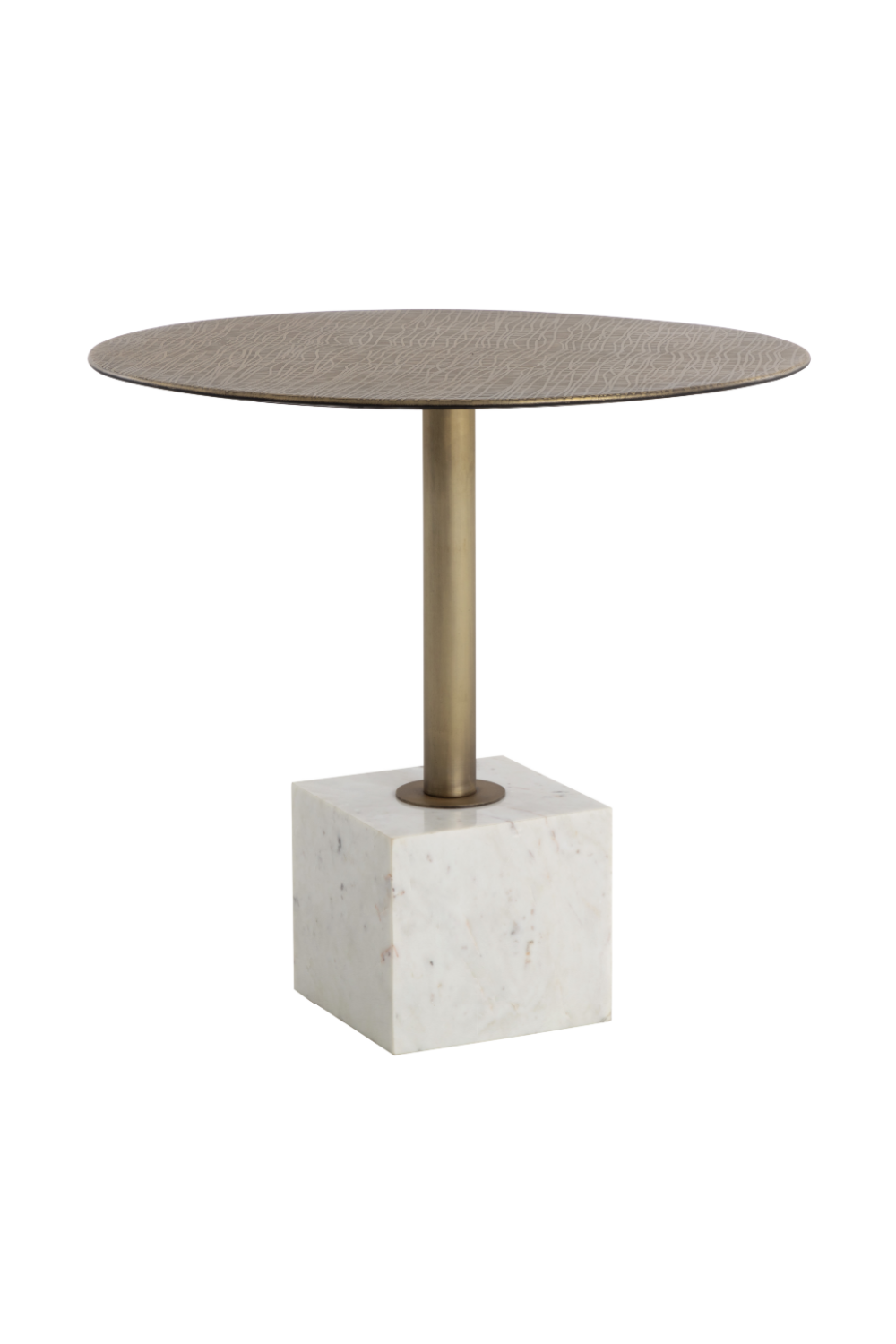 Antique Brass Marble Bistro Table by Splendido Kata Dining Table