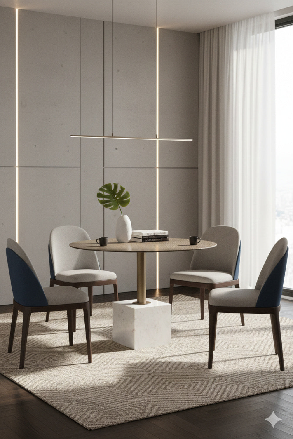 Antique Brass Marble Bistro Table | Splendido Kata | Oroa.com