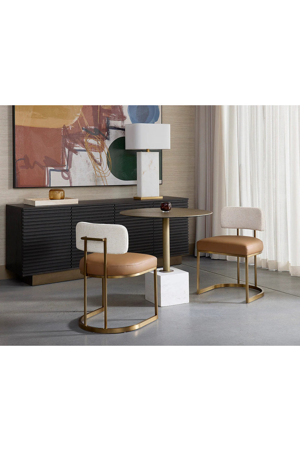Antique Brass Marble Bistro Table by Splendido Kata Dining Table, alternate view 8