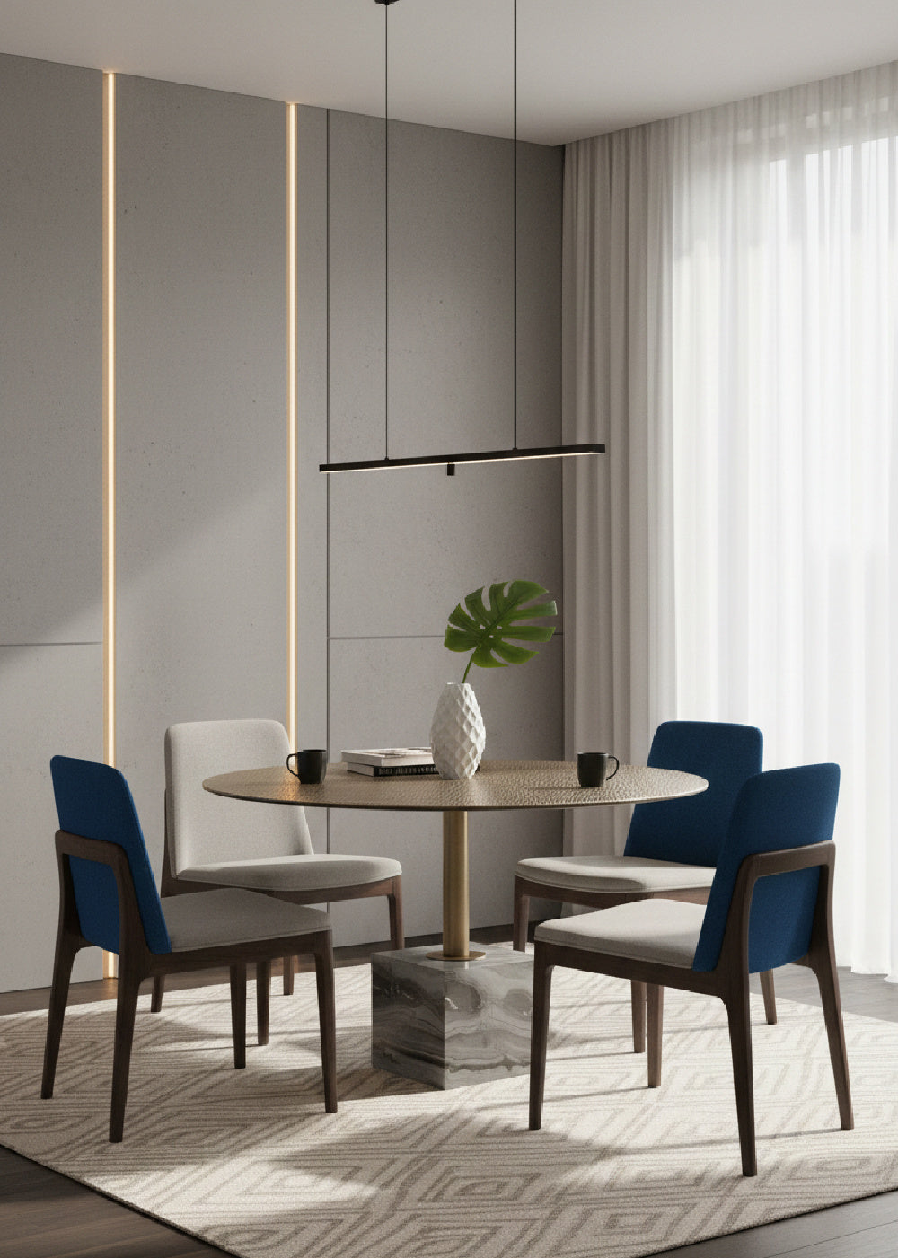 Antique Brass Marble Bistro Table by Splendido Kata Dining Table, alternate view 10
