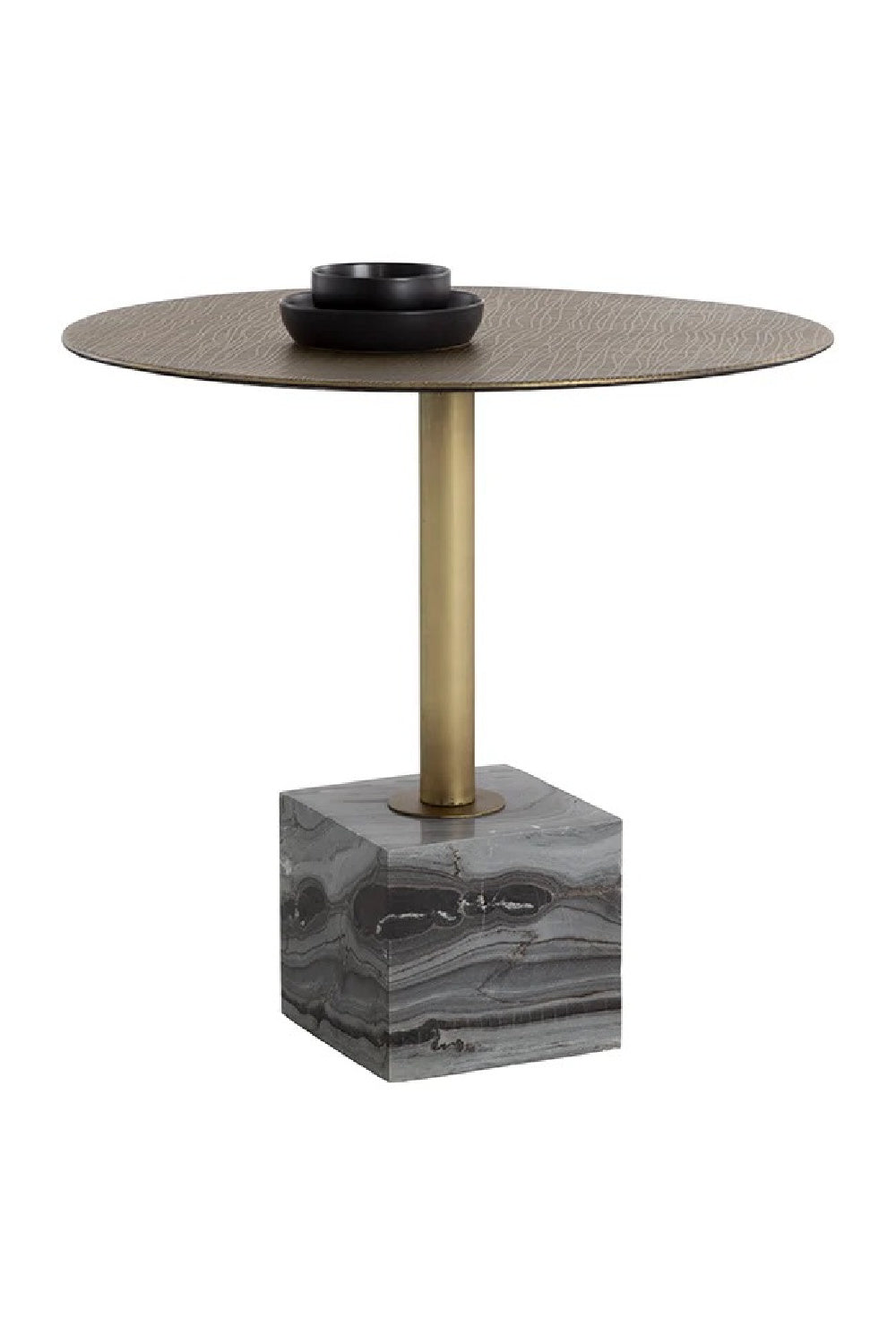 Antique Brass Marble Bistro Table by Splendido Kata Dining Table, alternate view 11