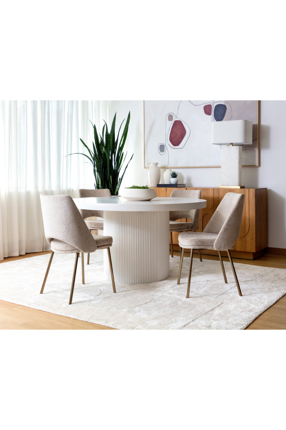 White Concrete Indoor/Outdoor Dining Table | Splendido Nicolette | Oroa.com