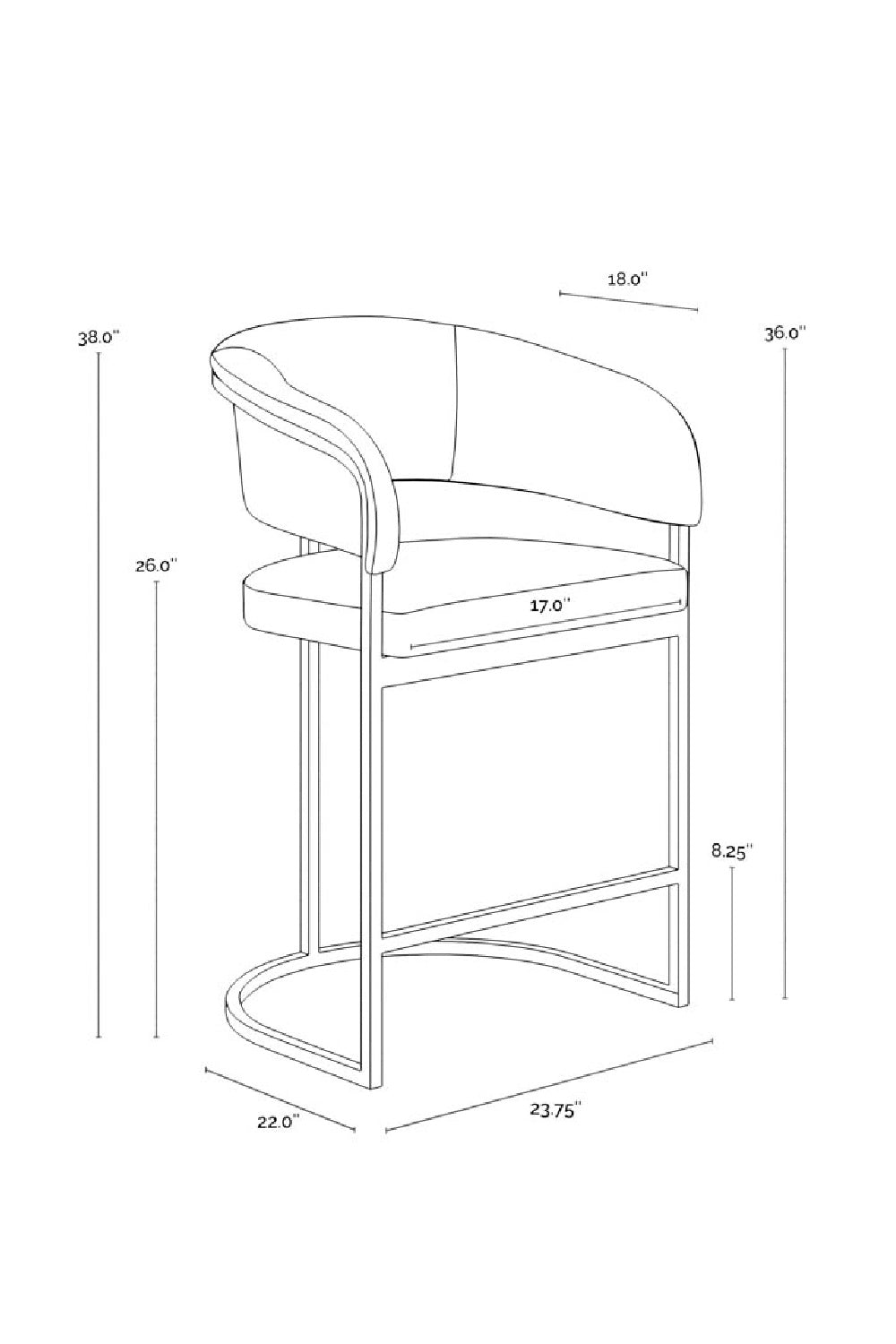 Blue Cantilevered Counter Stool by Splendido Marris, alternate view 12