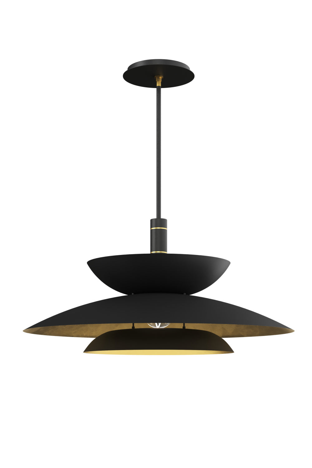 Black Tiered Pendant Light by Splendido Timea Chandelier