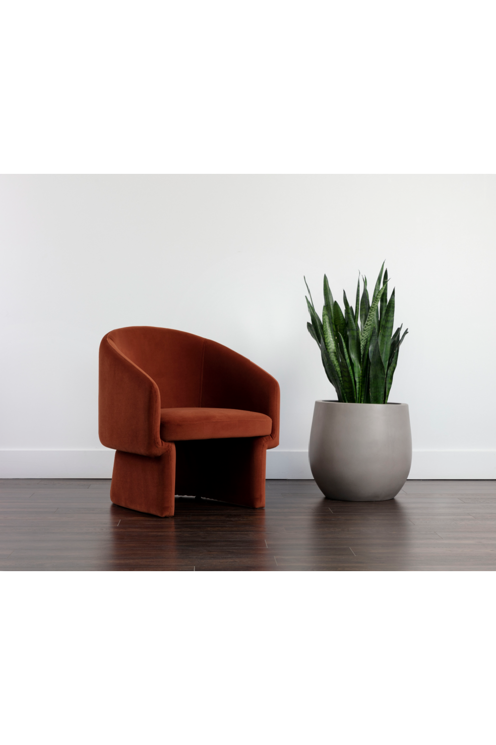 Barrel-Back Orange Lounge Chair by Splendido Lauryn Accent Chair, alternate view 10