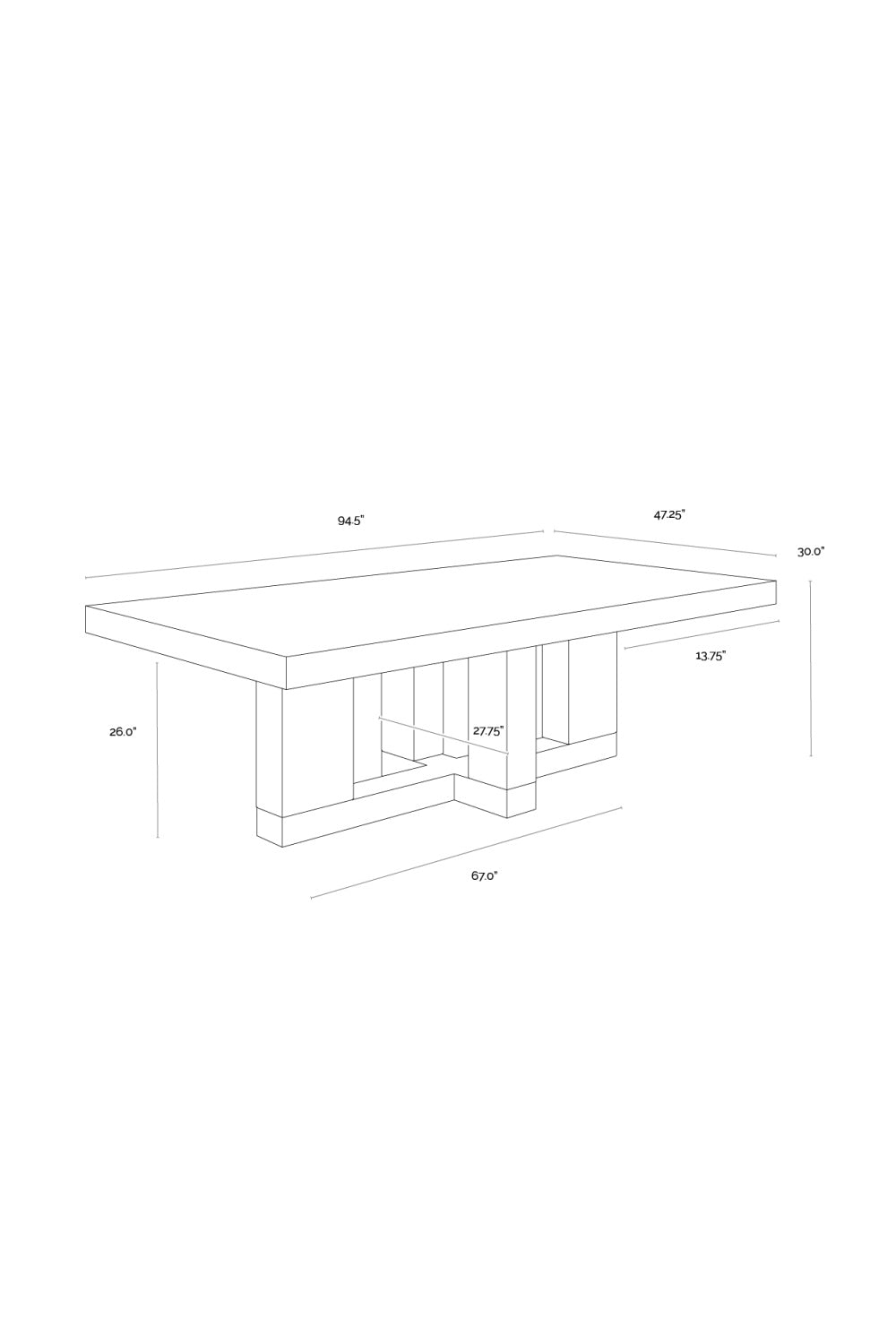 Gray Wood Veneer Dining Table | Splendido Greco | Oroa.com