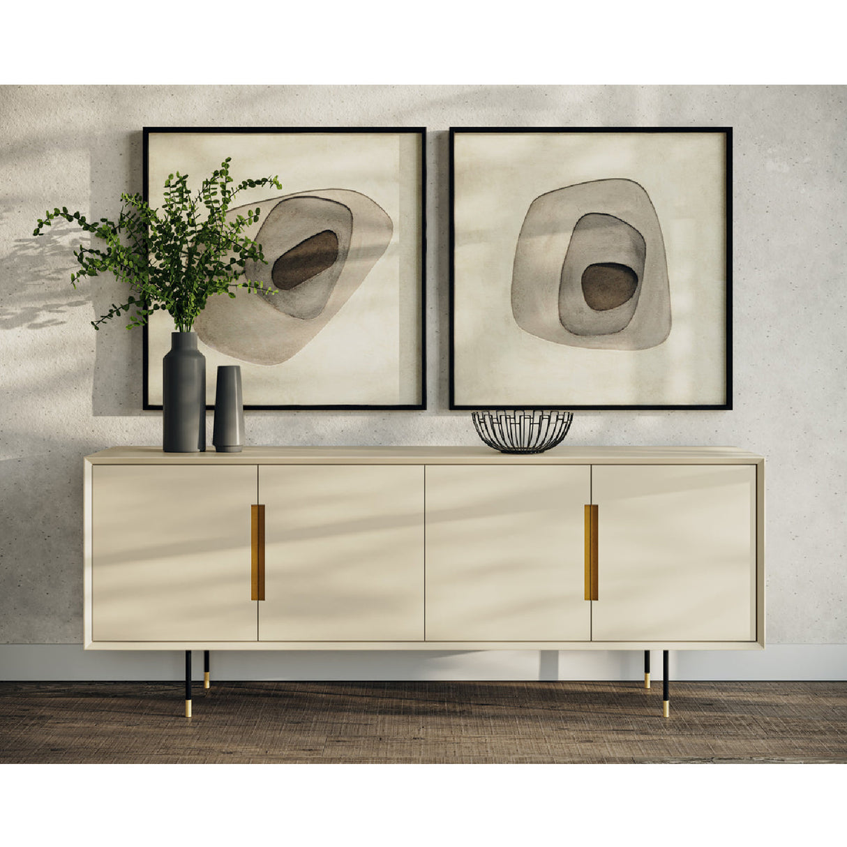4-Door Cream Modern Sideboard by Splendido Danbury, alternate view 11