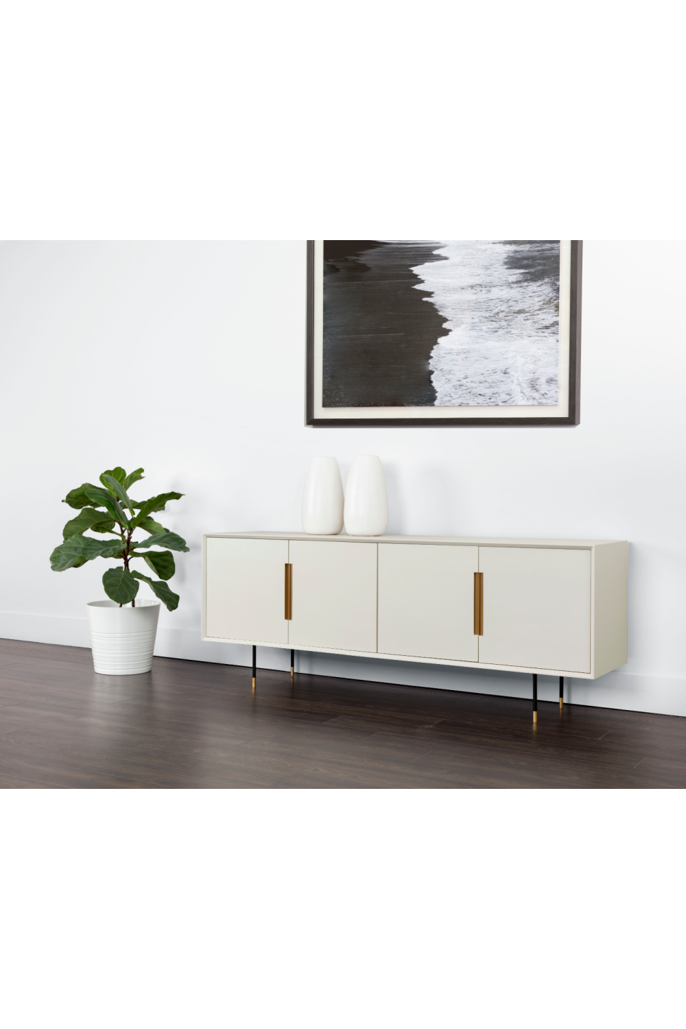 4-Door Cream Modern Sideboard by Splendido Danbury, alternate view 10
