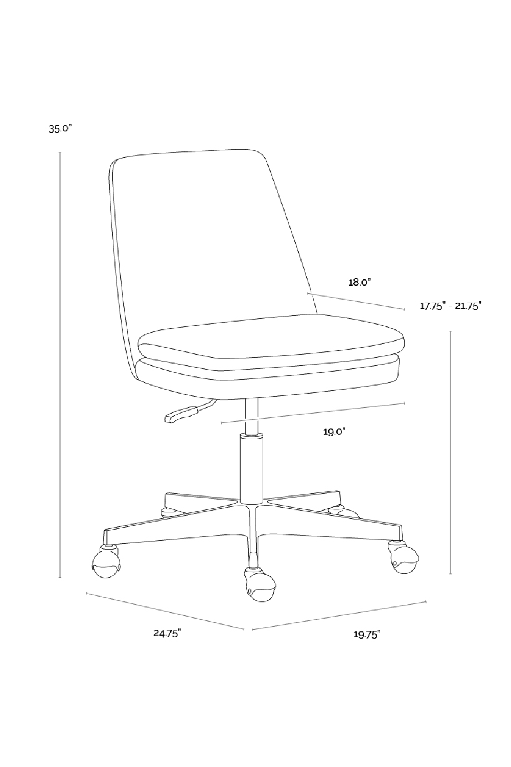Matte Gold Base Office Chair by Splendido Berget Accent Chair, alternate view 22