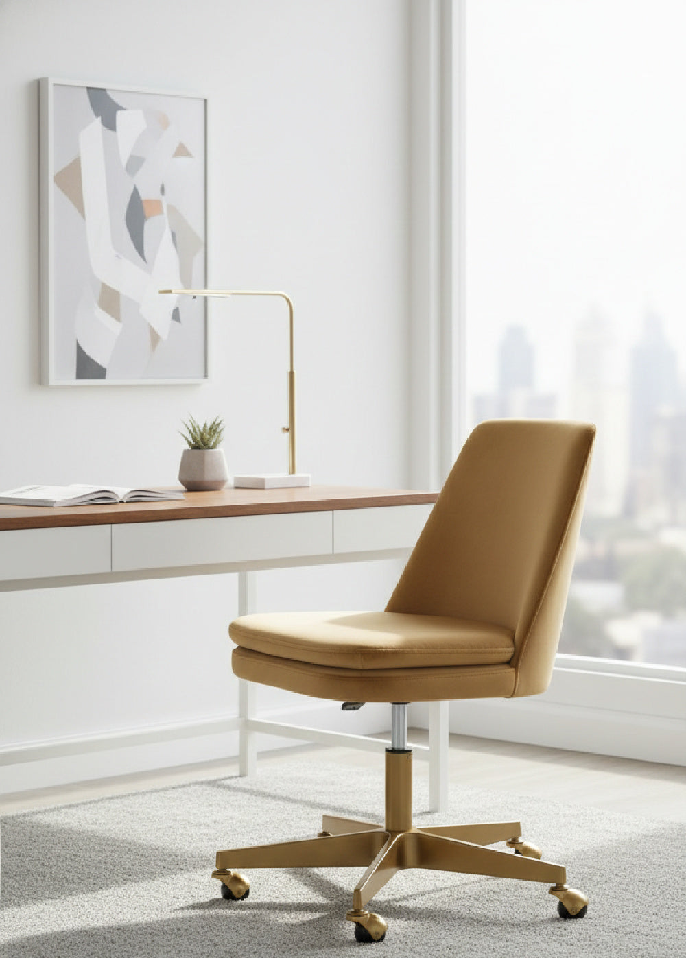 Matte Gold Base Office Chair by Splendido Berget Accent Chair, alternate view 15