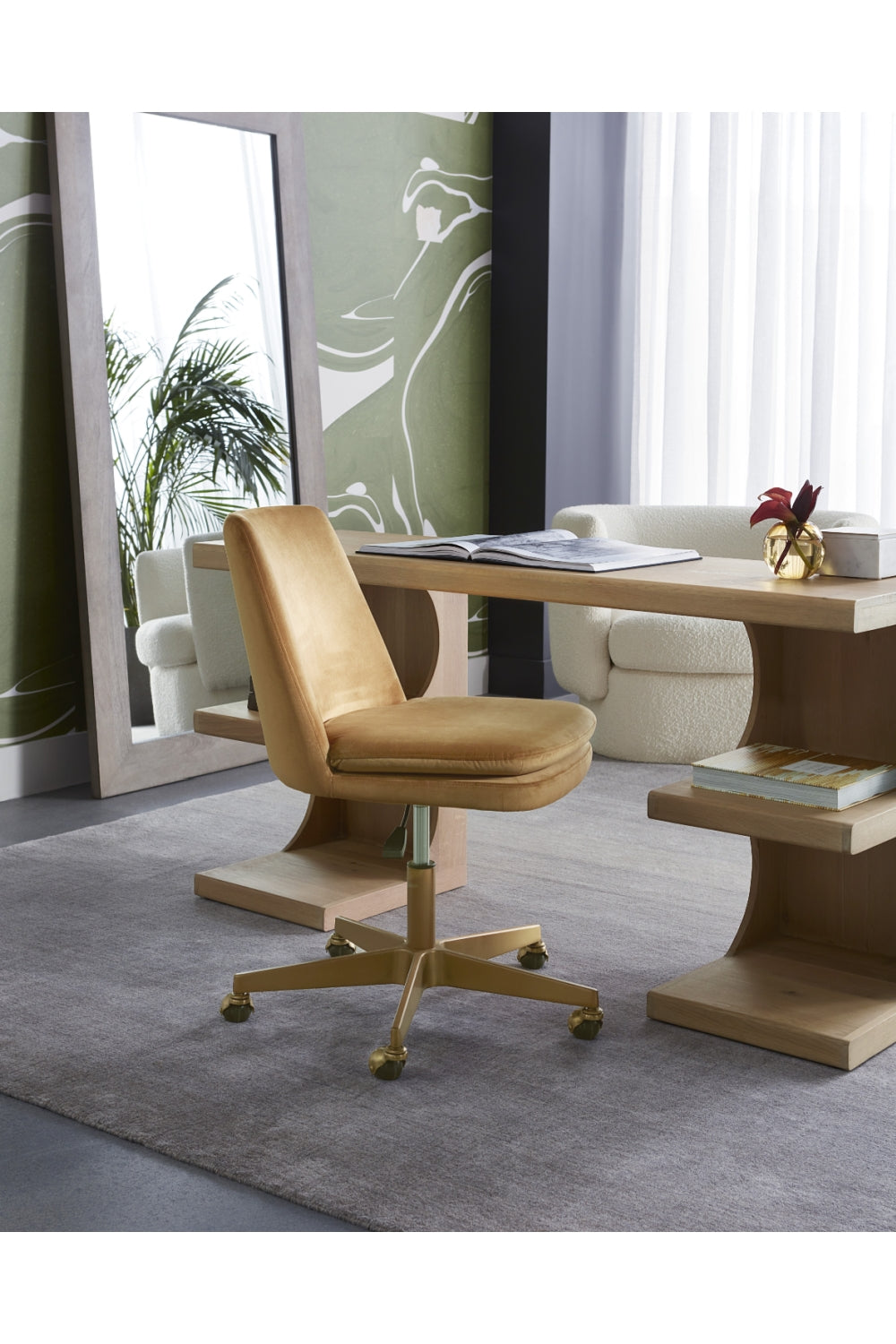 Matte Gold Base Office Chair by Splendido Berget Accent Chair, alternate view 24