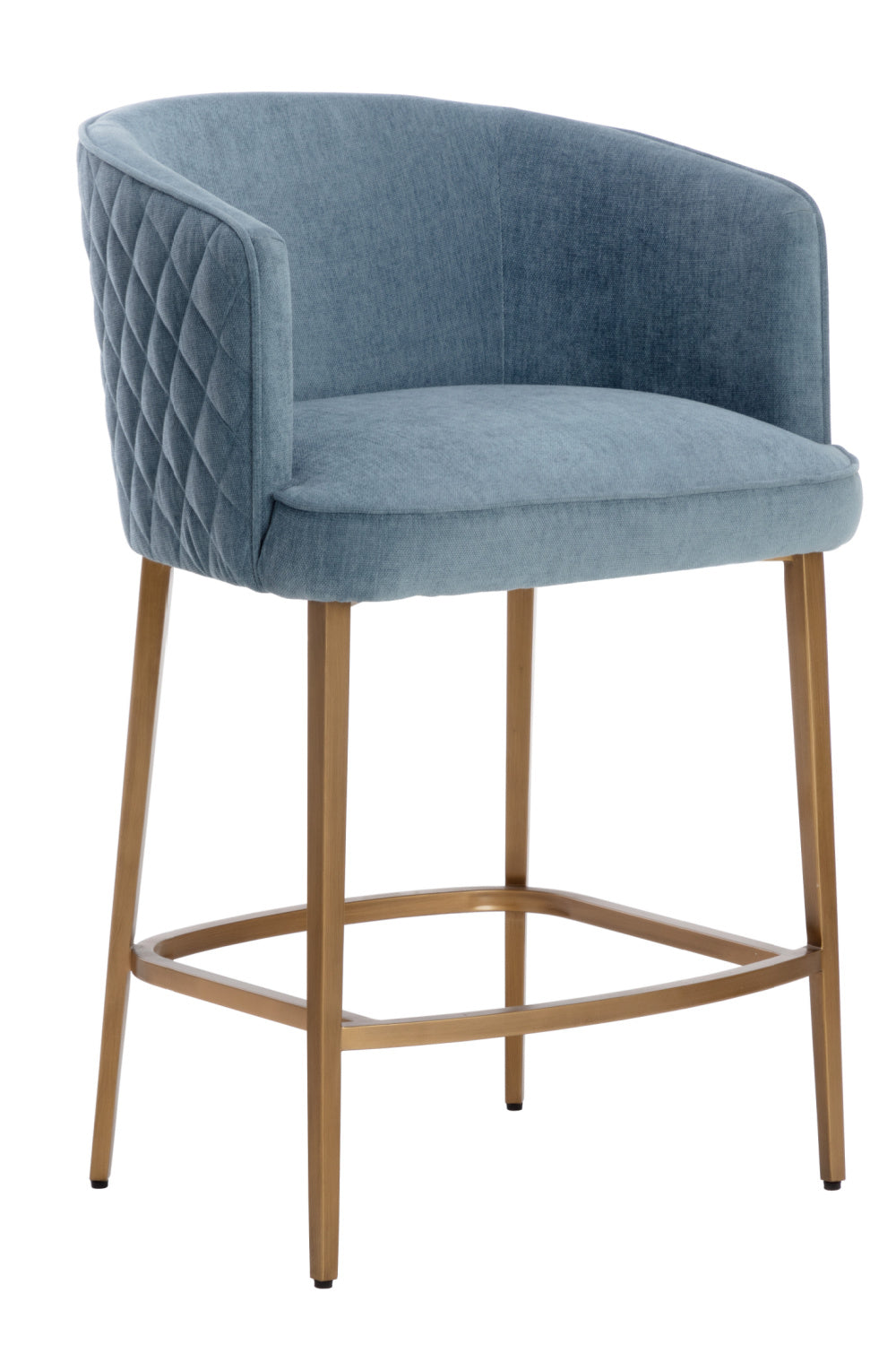 Diamond-Stitched Blue Counter Stool by Splendido Cornella