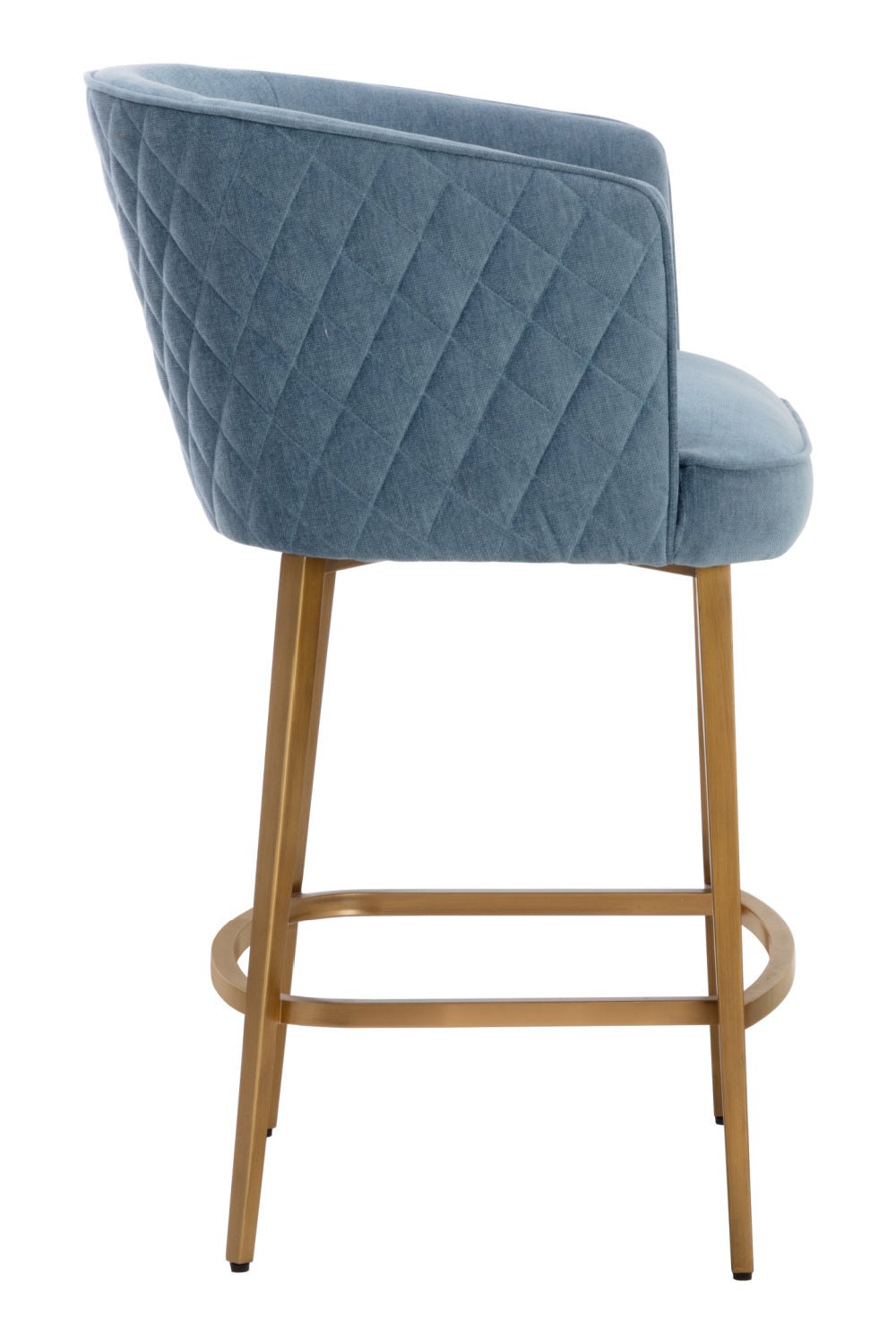 Diamond-Stitched Blue Counter Stool by Splendido Cornella, alternate view 3
