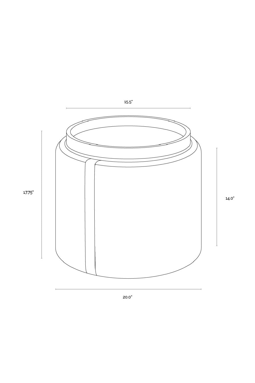 Round Storage Ottoman by Splendido Borelli, alternate view 13