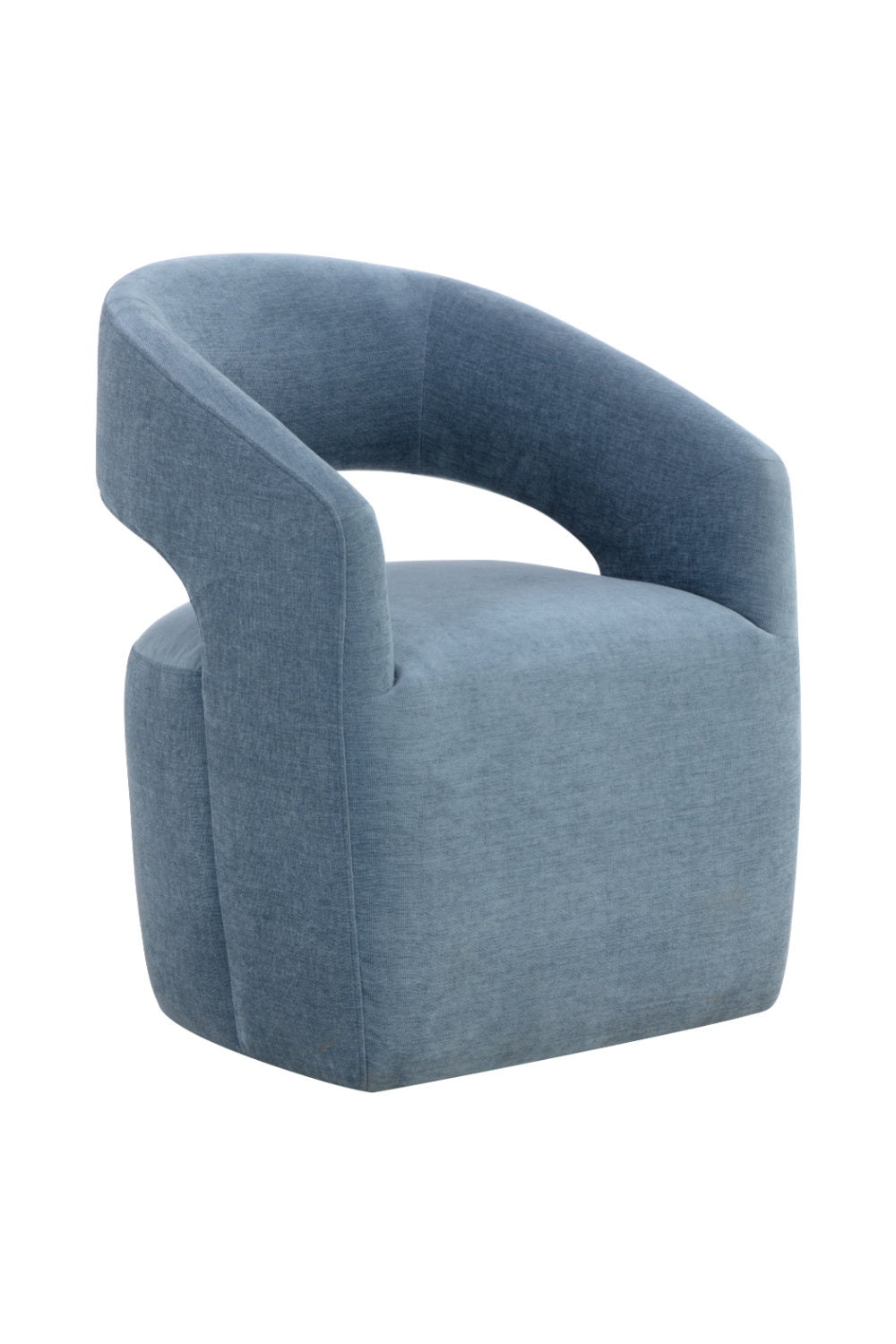 Modern European furniture - Blue Wheeled Dining Armchair - www.oroa.com