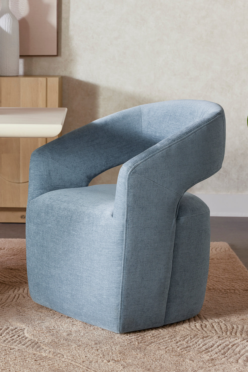 Blue Wheeled Dining Armchair by Splendido Lloret Dining Chair, alternate view 8