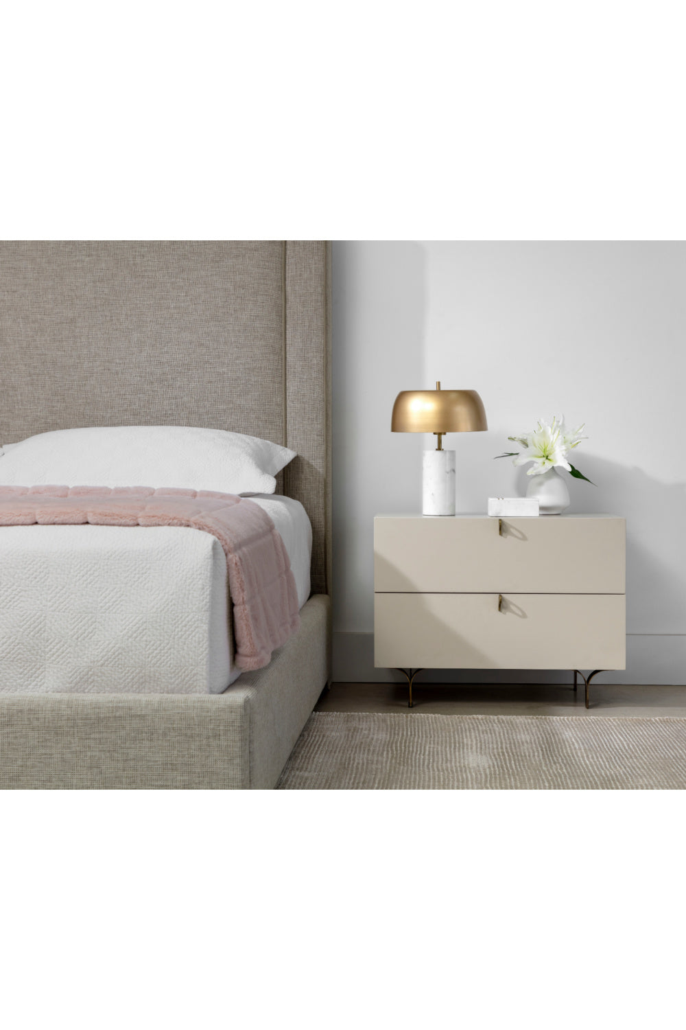 Cream Wood 2-Drawer Nightstand by Splendido Celine, alternate view 22