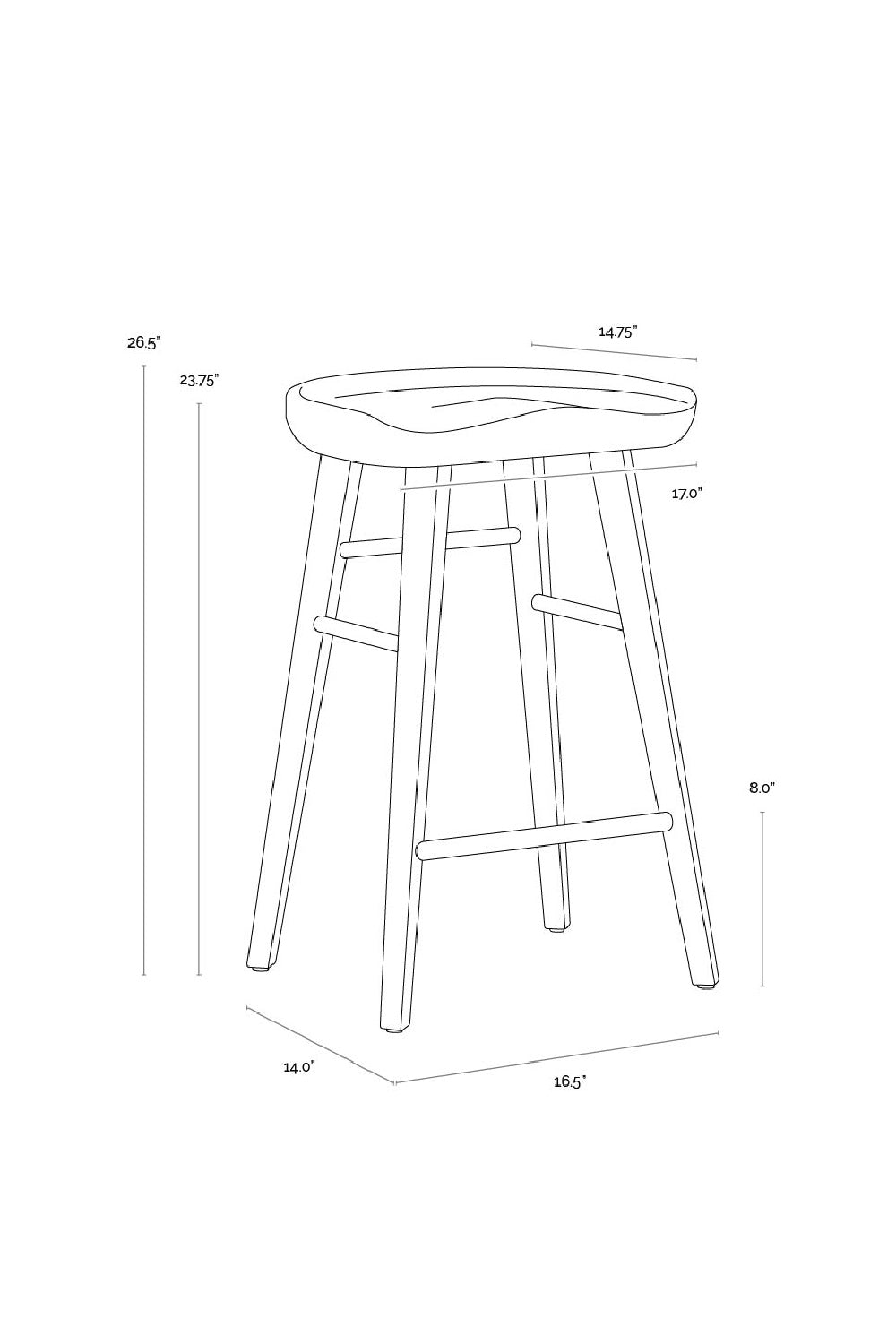 Wooden Counter Stool by Splendido Dominic, alternate view 10