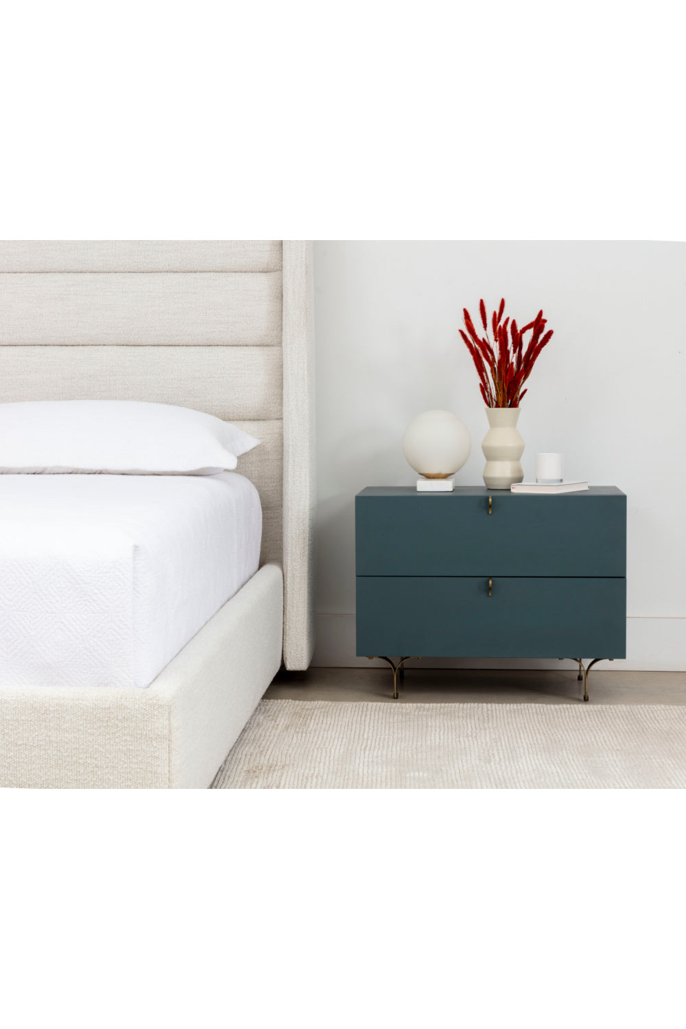 White Vertical-Tufted Queen Bed by Splendido Emmit, alternate view 5