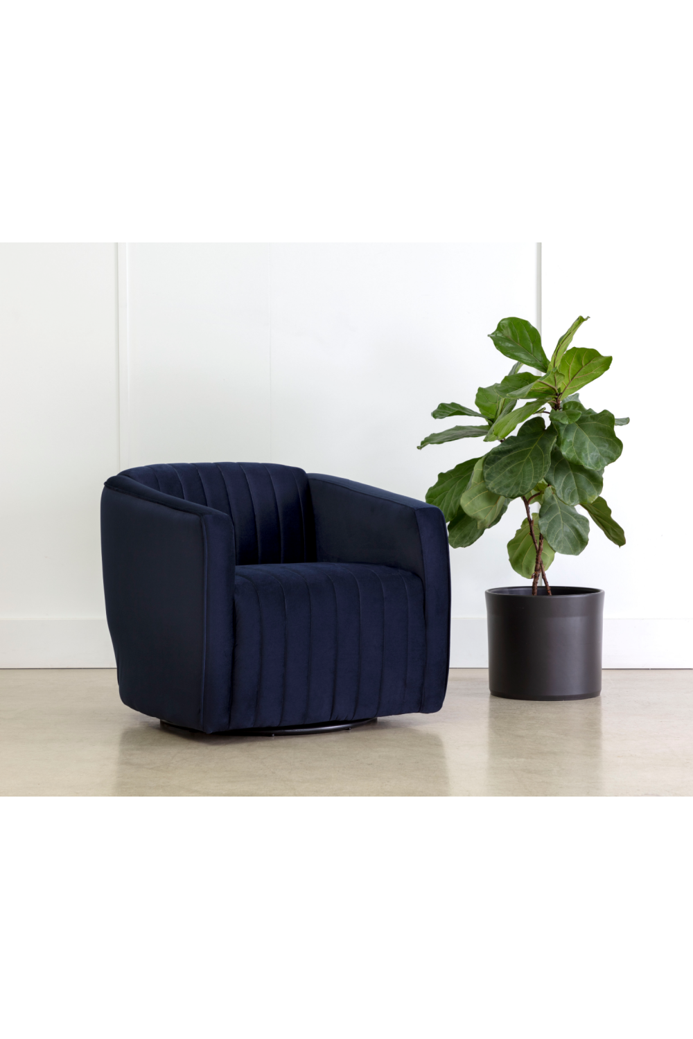 Modern European furniture - Channel Tufted Swivel Lounge Chair - www.oroa.com