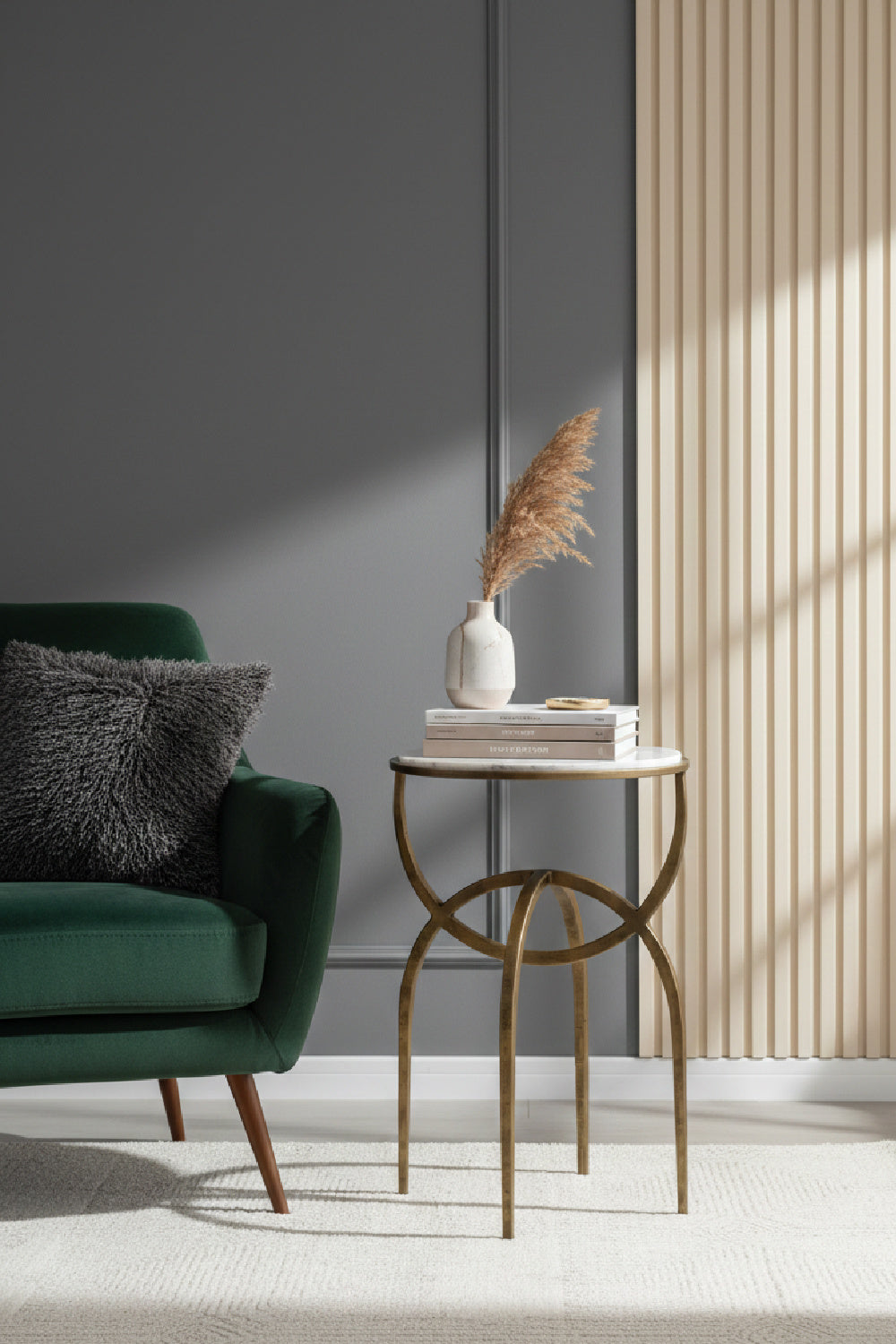 Marble Round End Table by Splendido Alicent Side Table, alternate view 2