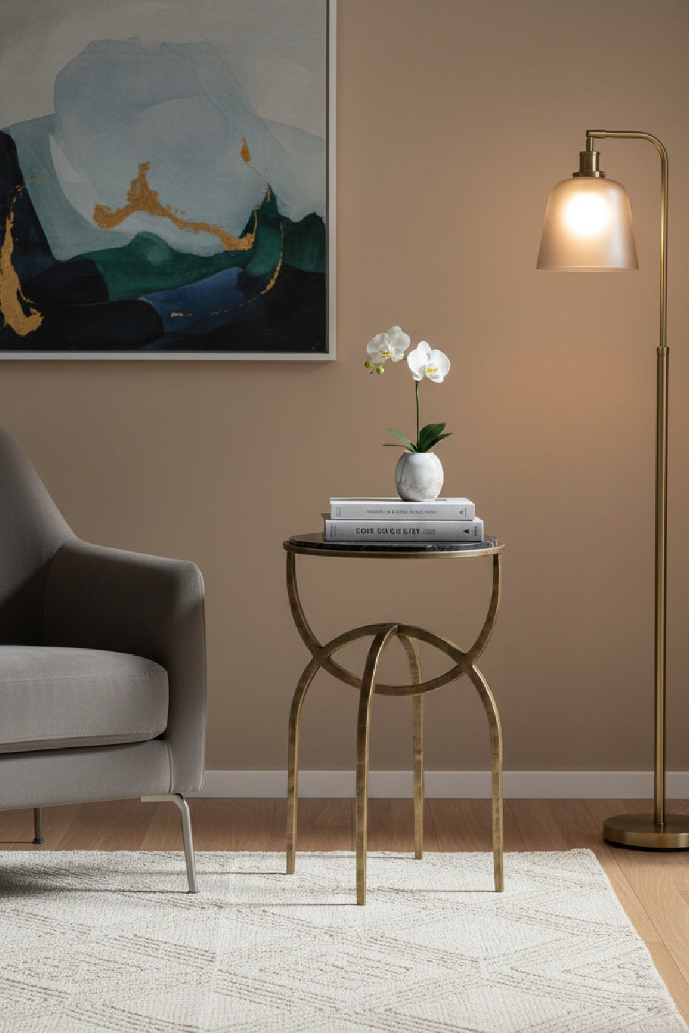 Marble Round End Table by Splendido Alicent Side Table, alternate view 14