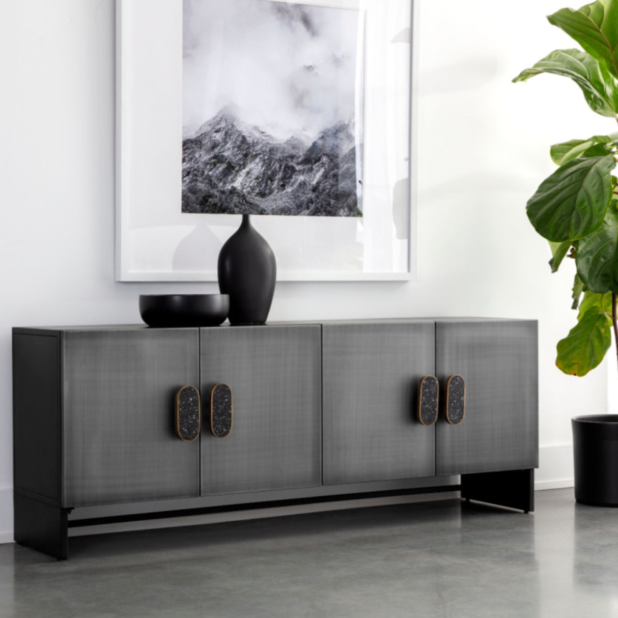 4-Door Silver Sideboard by Splendido Viserys, alternate view 2