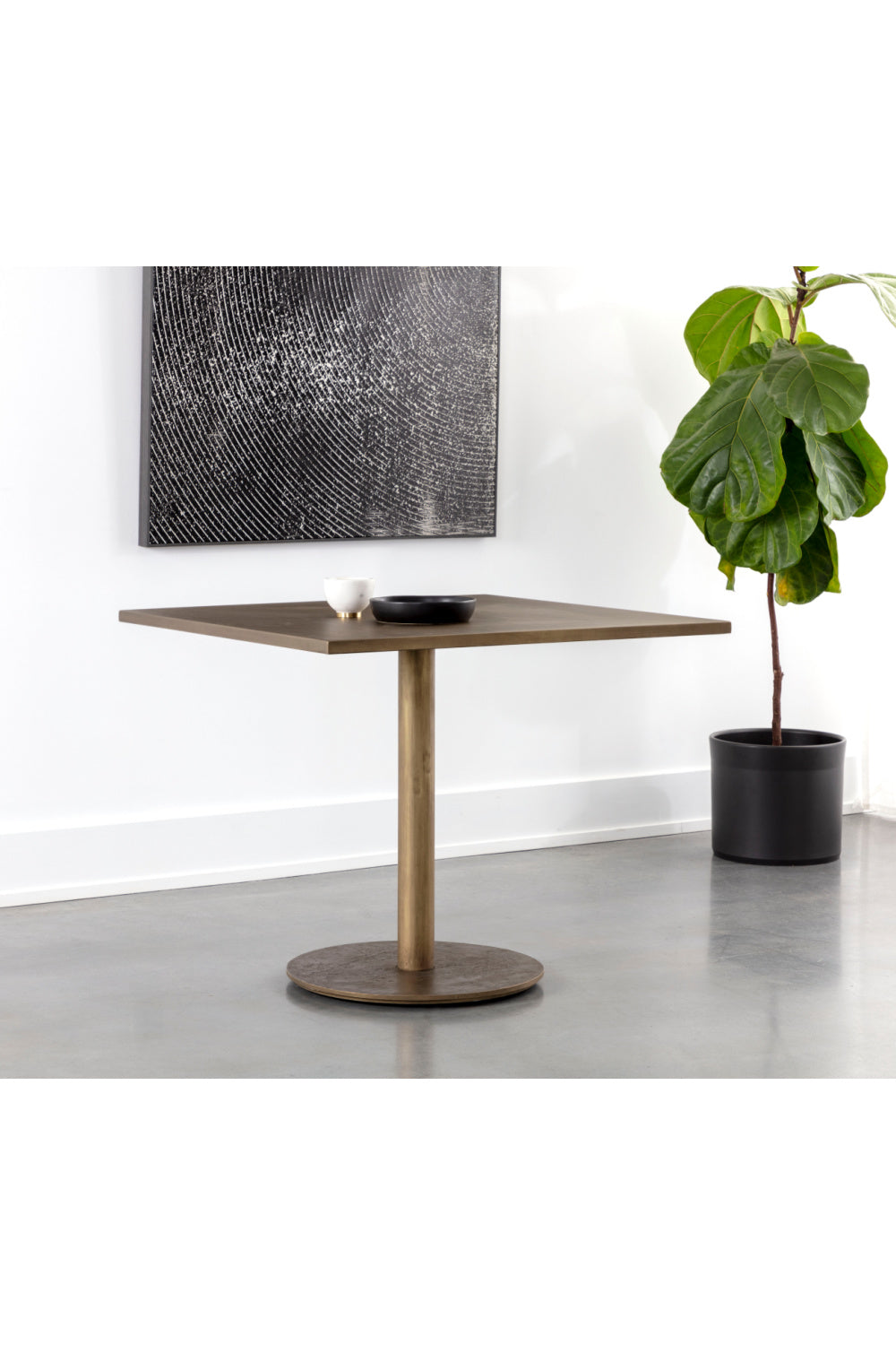 Antique Brass Square Bistro Table by Splendido Corina Dining Table, alternate view 11