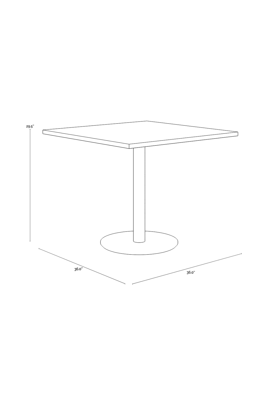 Antique Brass Square Bistro Table by Splendido Corina Dining Table, alternate view 8