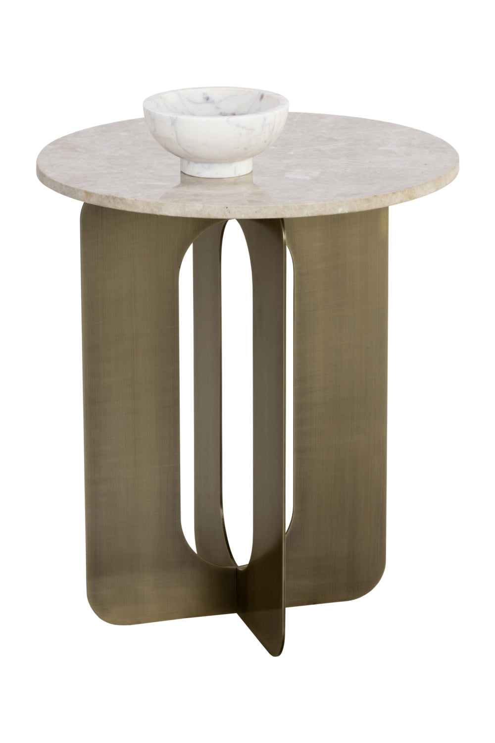 Gray Marble Round End Table by Splendido Orlo Side Table, alternate view 4
