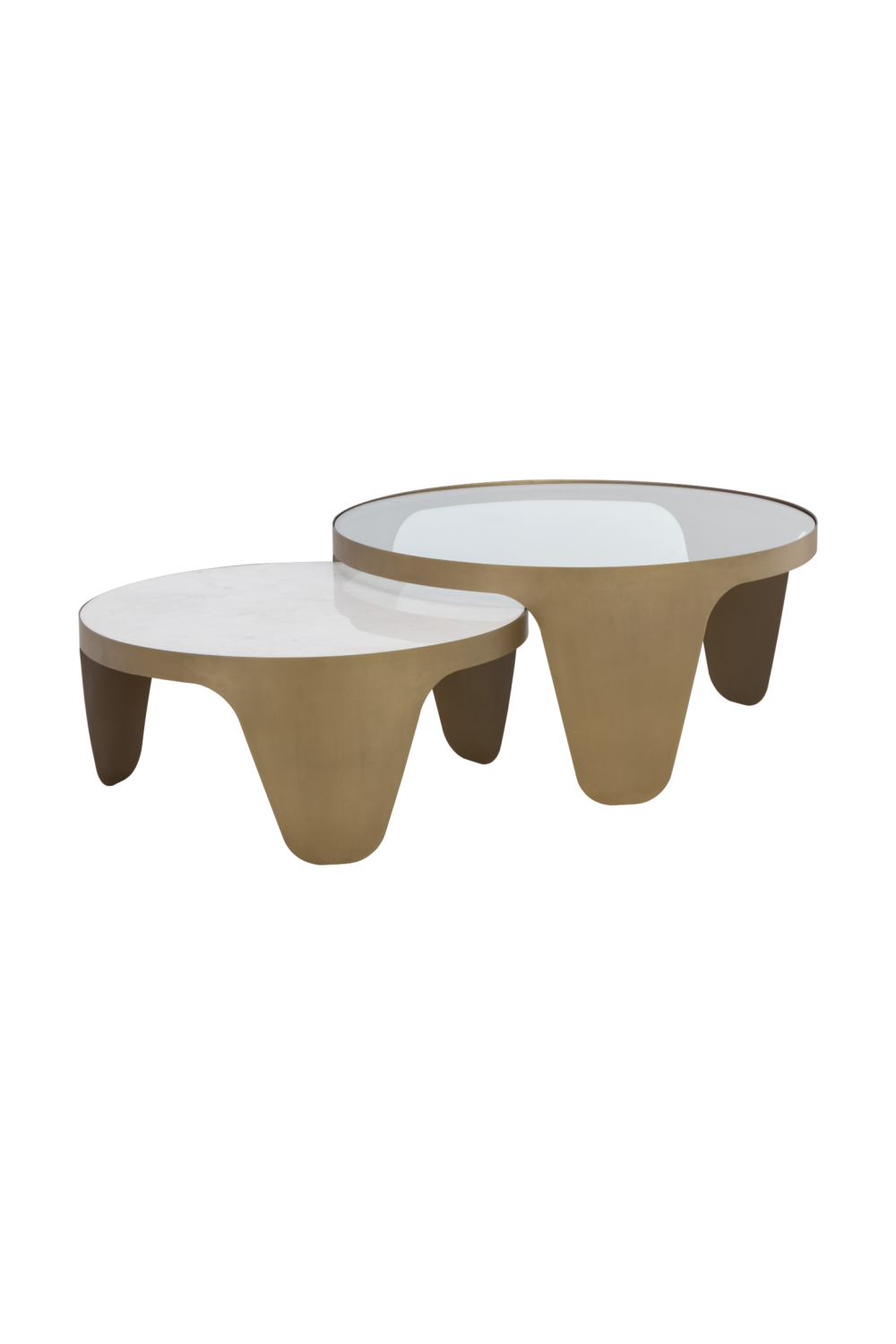 Gold Framed Nesting Coffee Tables (2) by Splendido Mysaria