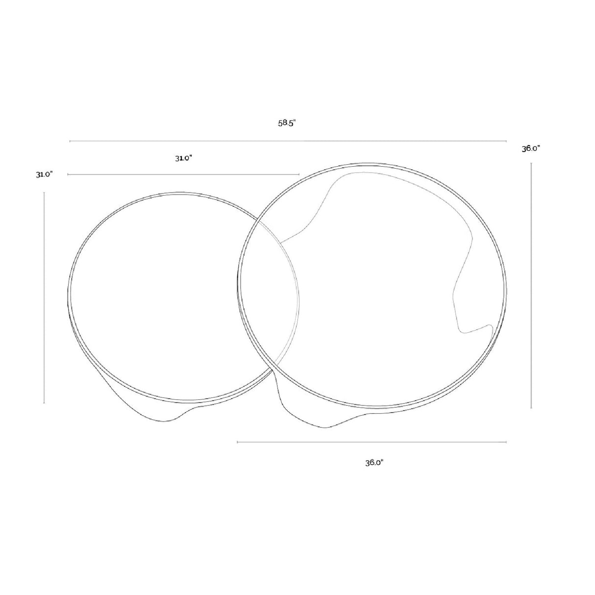 Modern European furniture - Gold Framed Nesting Coffee Tables (2) - www.oroa.com
