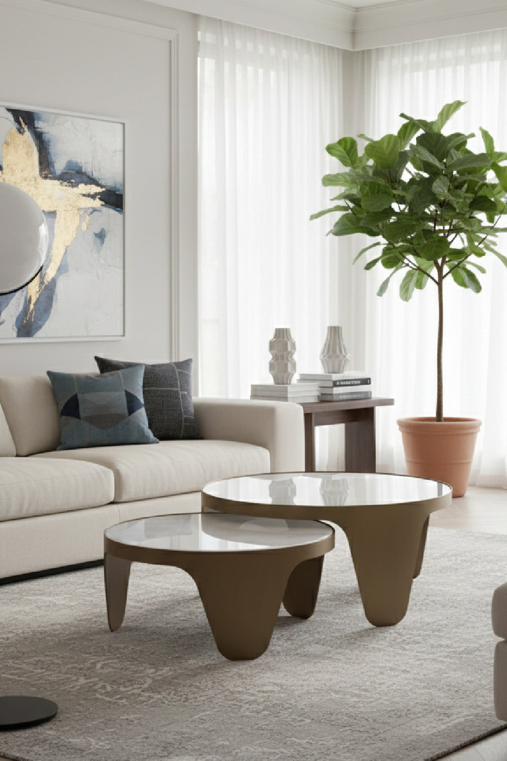 Gold Framed Nesting Coffee Tables (2) by Splendido Mysaria, alternate view 2