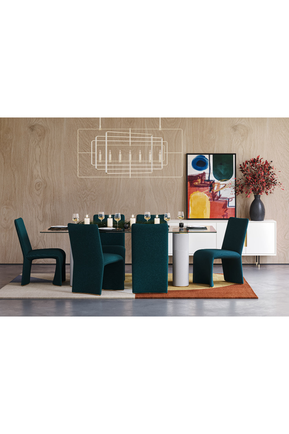 Clear Glass Indoor/Outdoor Dining Table by Splendido Aemond, alternate view 11