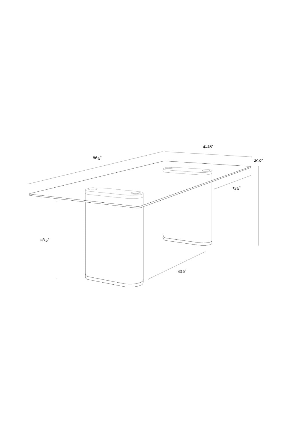 Clear Glass Indoor/Outdoor Dining Table by Splendido Aemond, alternate view 12