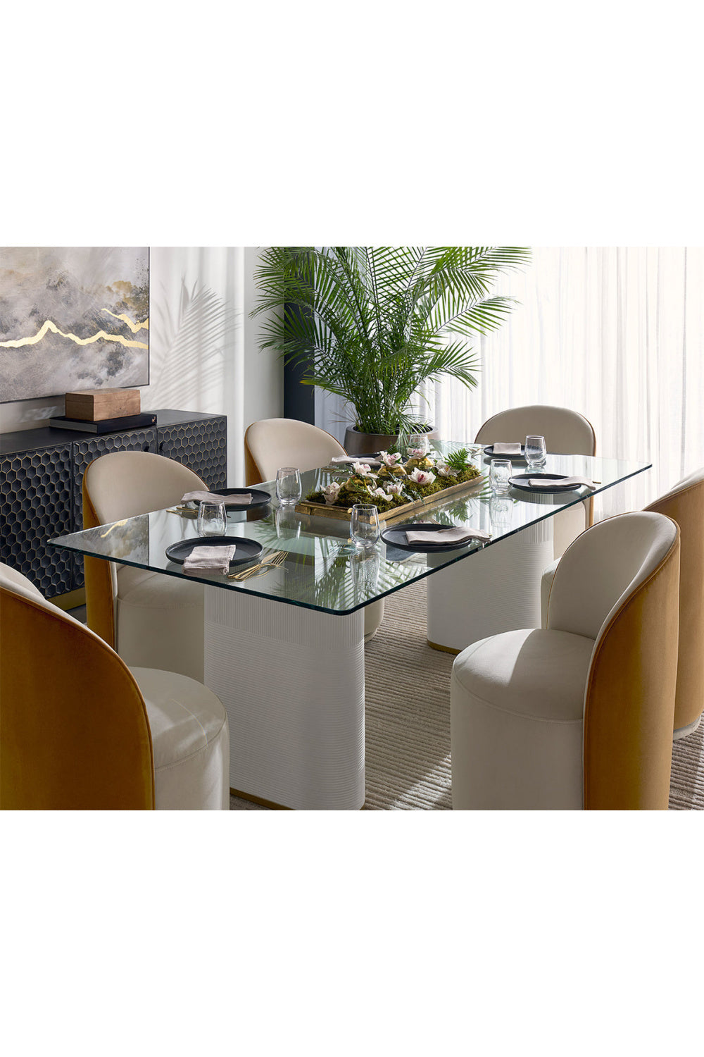 Clear Glass Indoor/Outdoor Dining Table by Splendido Aemond, alternate view 8