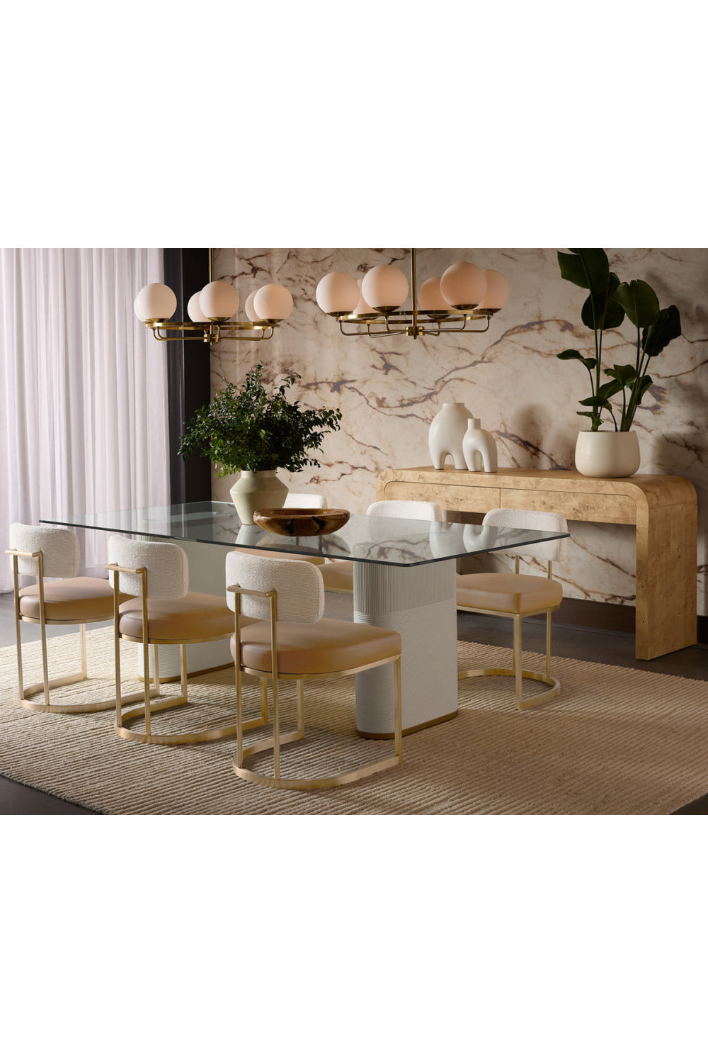 Clear Glass Indoor/Outdoor Dining Table by Splendido Aemond, alternate view 9