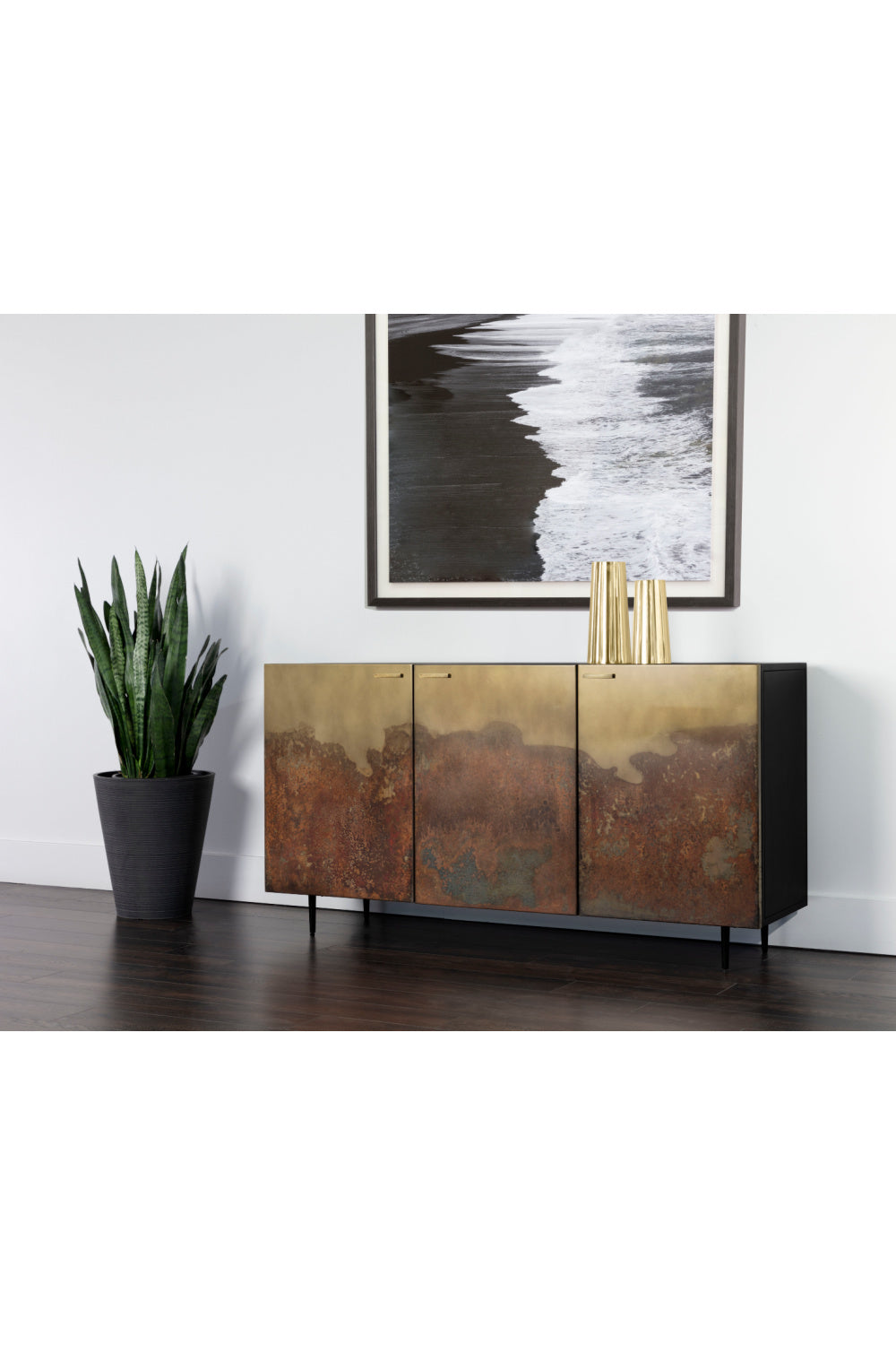 Ombre Antique Brass 3-Door Sideboard by Splendido Auburn, alternate view 8