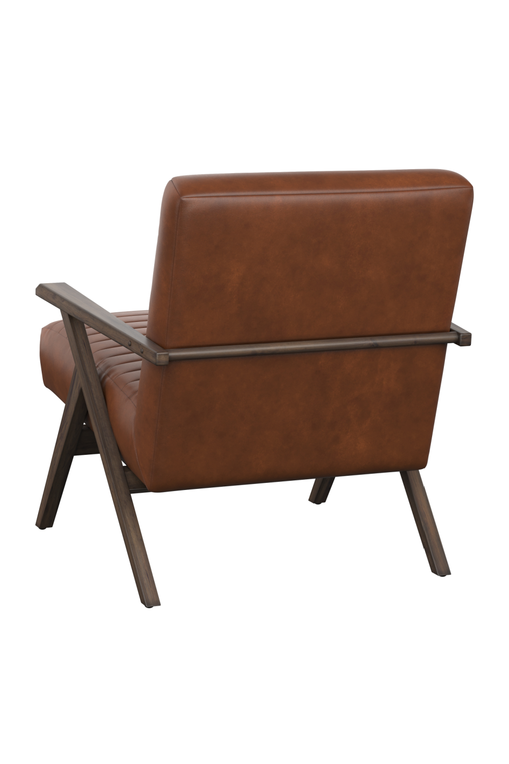 Brown Leather Channeled Lounge Chair by Splendido Peyton Accent Chair, alternate view 5