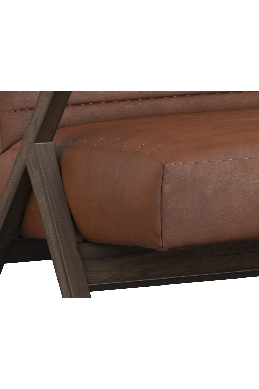 Brown Leather Channeled Lounge Chair by Splendido Peyton Accent Chair, alternate view 6