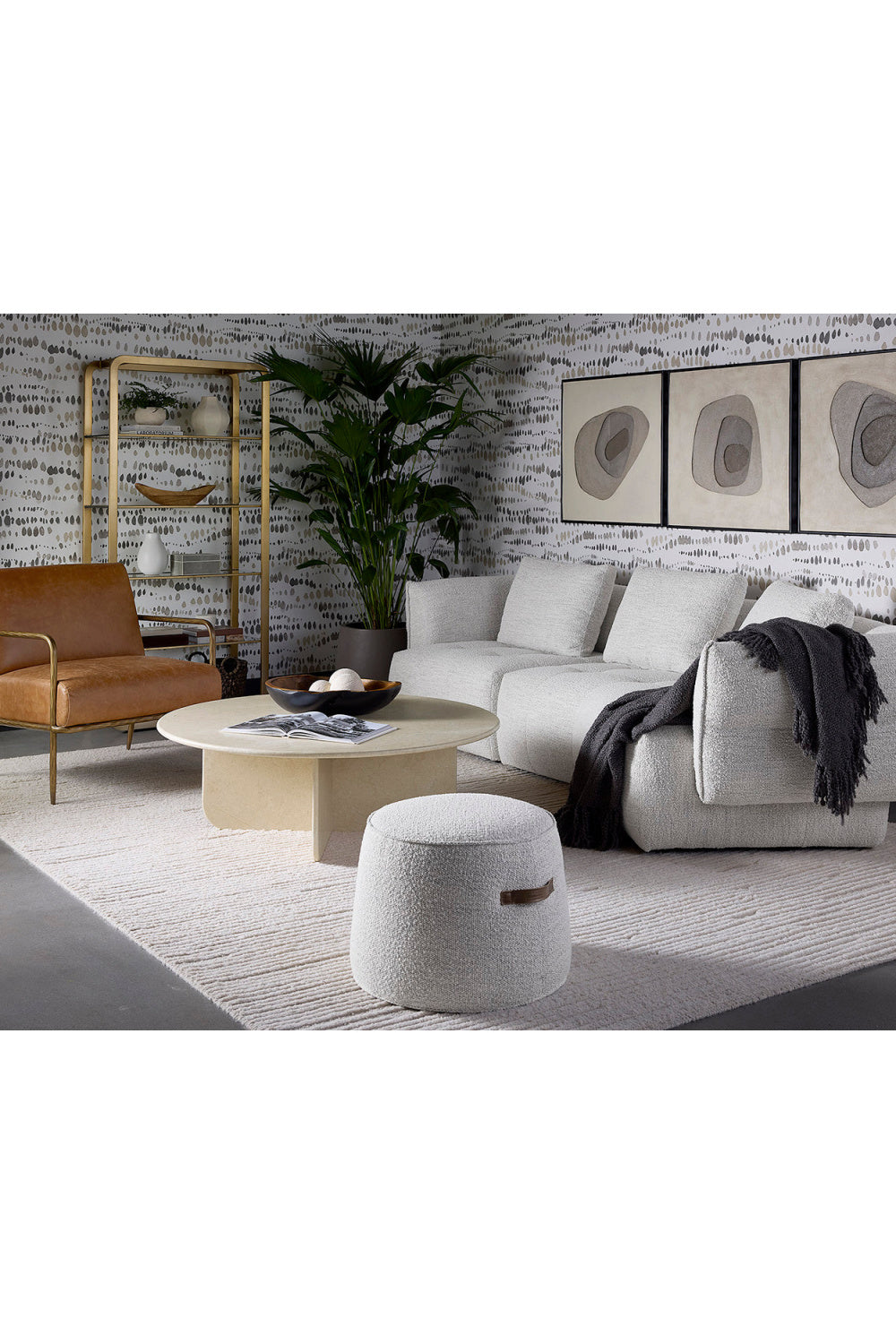 Modern European furniture - Ottoman with Decorative Handles - www.oroa.com