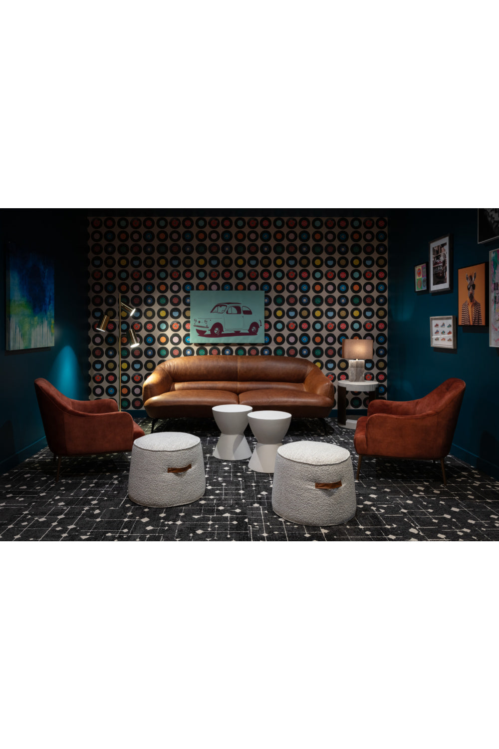 Modern European furniture - Ottoman with Decorative Handles - www.oroa.com