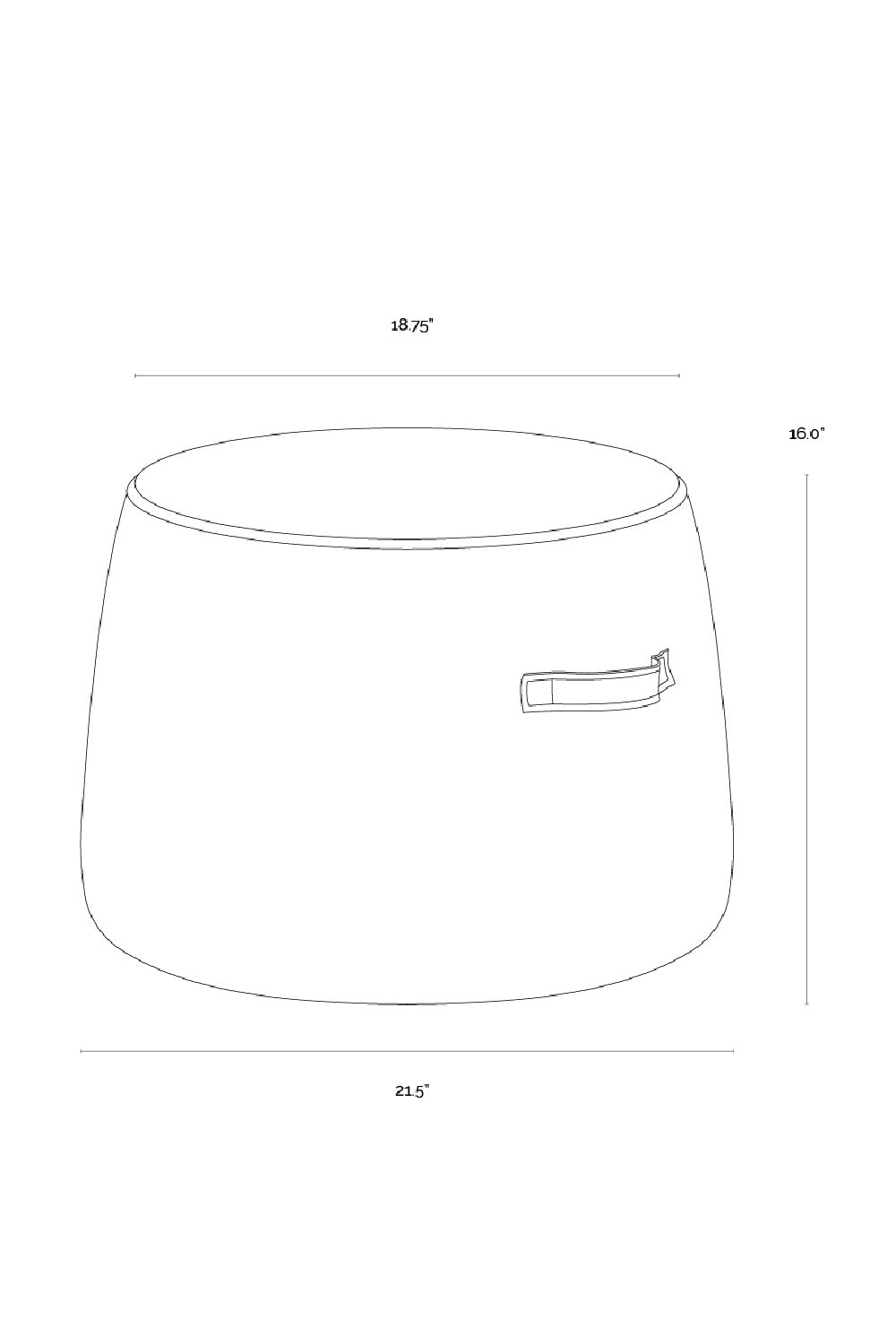 Modern European furniture - Ottoman with Decorative Handles - www.oroa.com