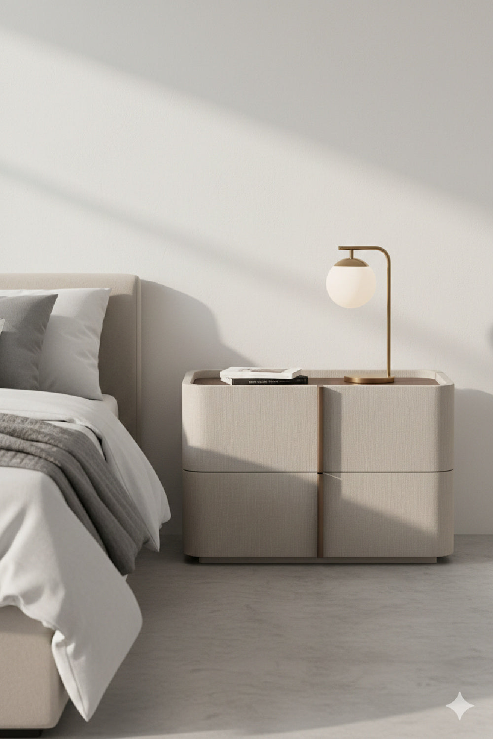 Leather-Look 2-Drawer Nightstand | Splendido Jamille | Oroa.com