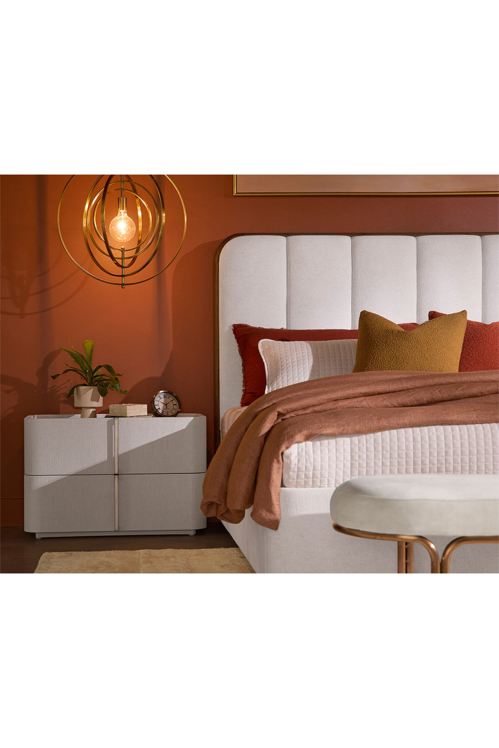 Leather-Look 2-Drawer Nightstand | Splendido Jamille | Oroa.com