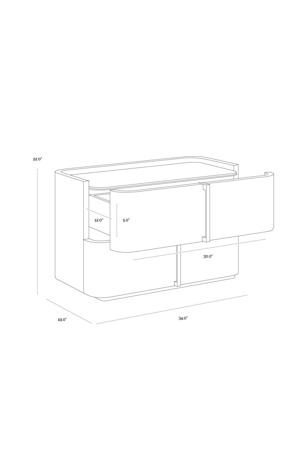 Leather-Look 2-Drawer Nightstand | Splendido Jamille | Oroa.com