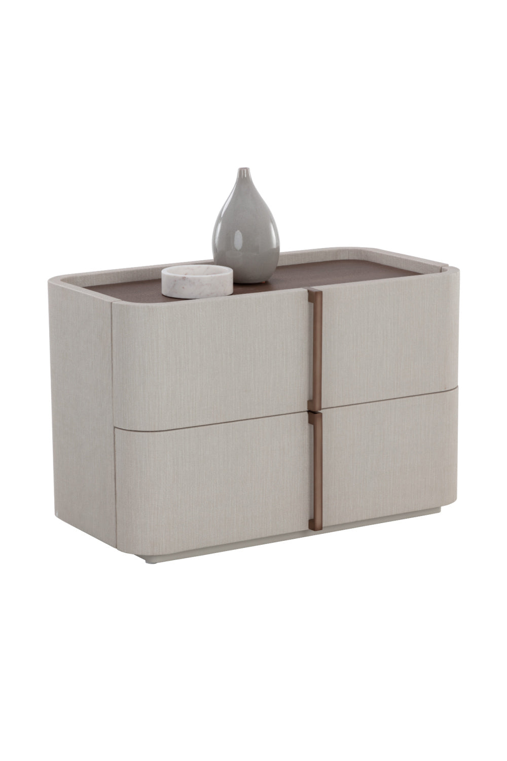 Leather-Look 2-Drawer Nightstand | Splendido Jamille | Oroa.com