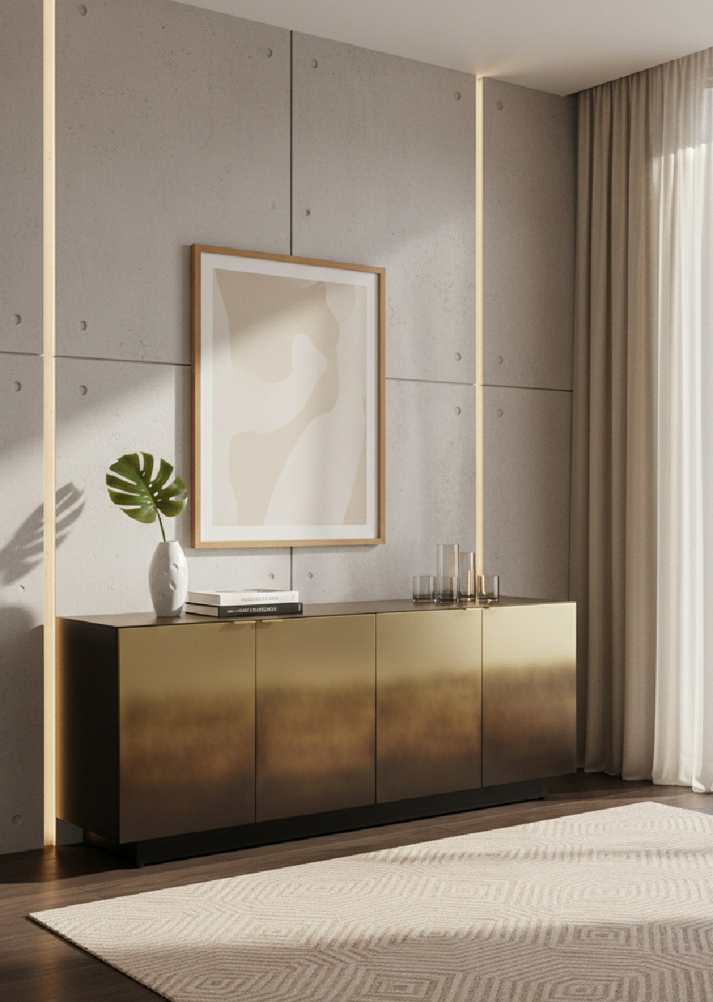 Bronze Ombre 4-Door Sideboard by Splendido Calvosa, alternate view 2